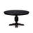 5-piece Dining Set consists of a wood table and 4 Light Beige Polyester Fabric dinner chair with Button Tufted Back - Sand Blasted Black-1199875835