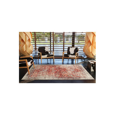 Red Traditional Modern Pattern Woven Base Decorative Machine Washable Rug