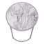 Table d'appoint, table d'appoint, ronde, de bout, de chevet (table de chevet), stratifié aspect marbre blanc, métal gris, contemporain, moderne