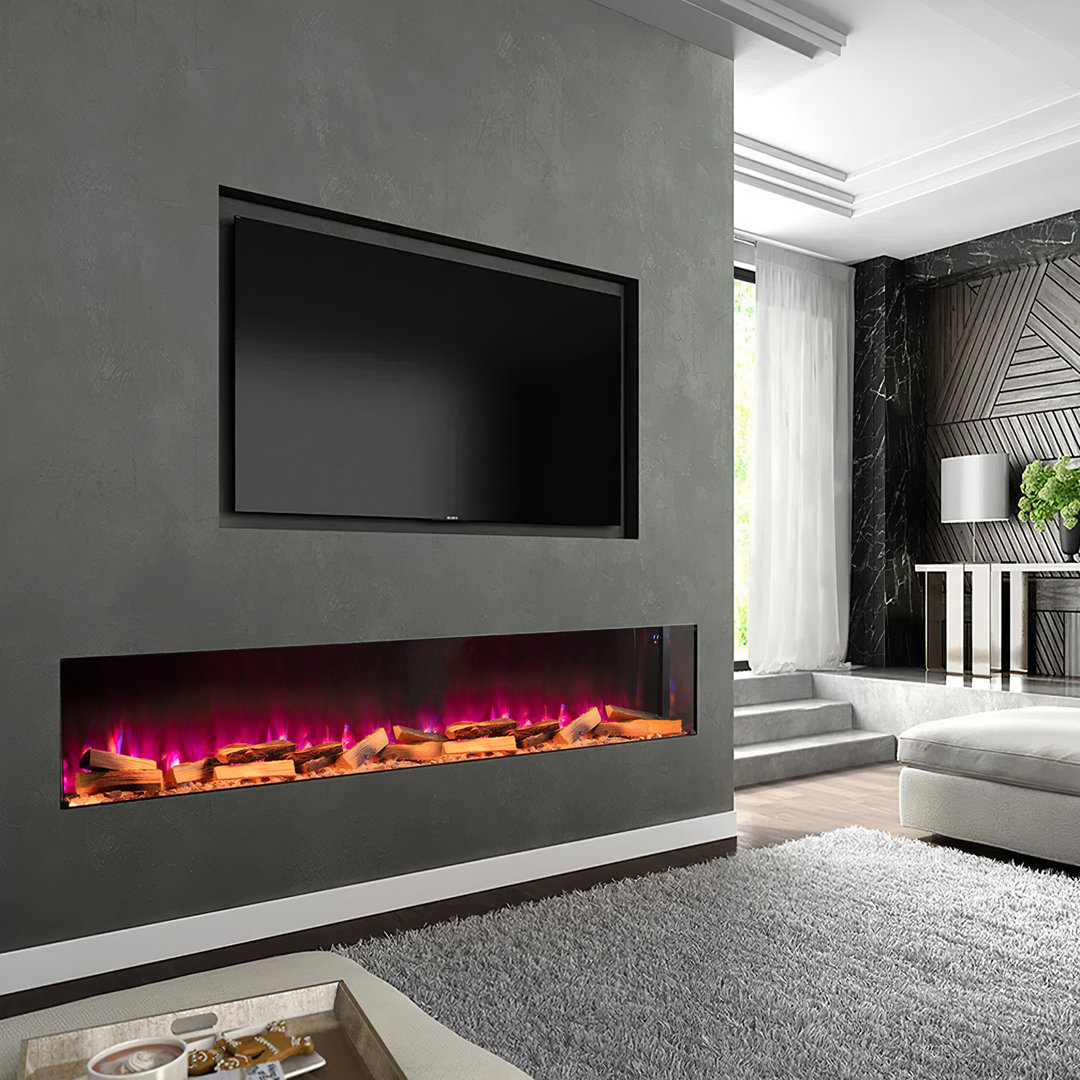 Belfry Heating 180cm W Black Electric Fireplace with 5120 BTU