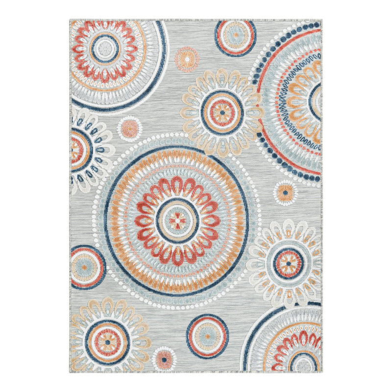 Firman Spiral Wygant Indoor/Outdoor Area Rug, Rectangle 4'5" x 6'1"