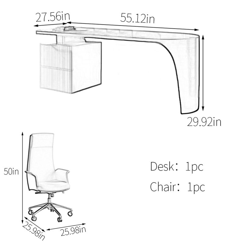 Deckert, Gris / Blanc, H 29,92 po x l 55,12 po x P 27,56 po