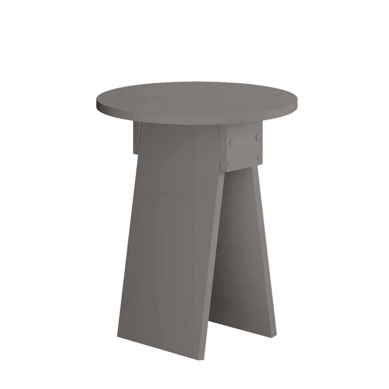 Chen Modern Side Table Minimalist with Round Top, Light Mocha