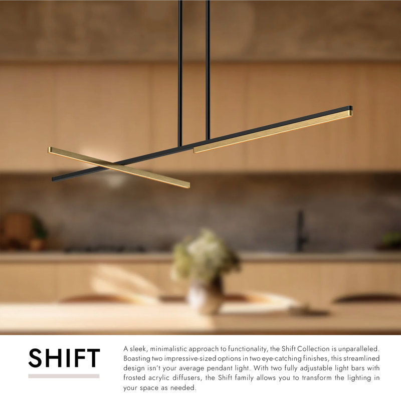 Shift 1 - Light LED Pendant, 1.25" H x 48.13" W x 0.63" D, Black