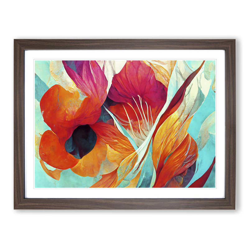 Flowers - Framed Print, 34cm H x 46cm W, Walnut Framed