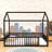 Metal Floor Bed Frame With Fence-697398874-697398873