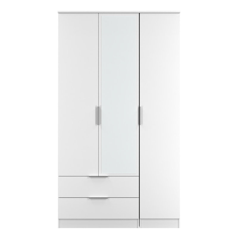 Biernat Triple Mirror Wardrobe with 2 Drawers