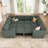 Latitude Run® Modular Sleeper Sectional Sofa Convertible U Shaped Sofa Bed-205628905