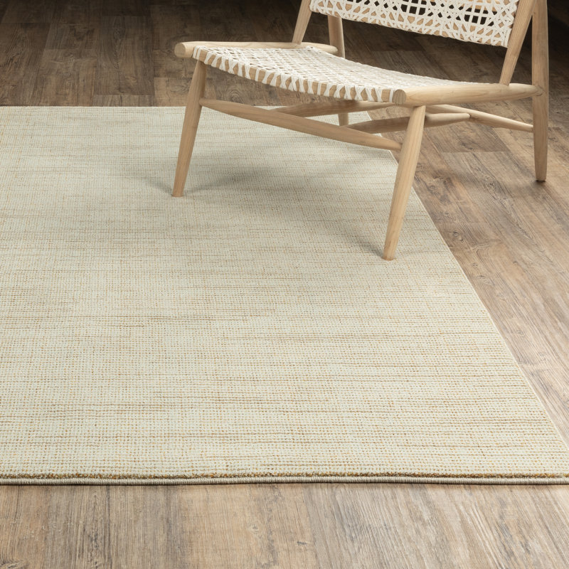 Tapis ivoire / doré Amot Minimalist, Ivory/ Gold, Rectangle 10' x 13'2"