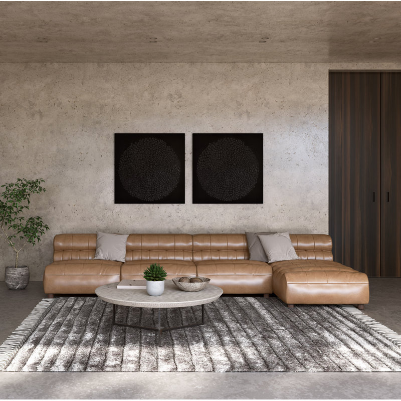 Ramsay Chaise Lounge, Tan Top Grain Leather