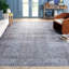 Tucson Vintage Look Machine Washable Non-Slip Area Rug in Grey/ Blue-1603629272