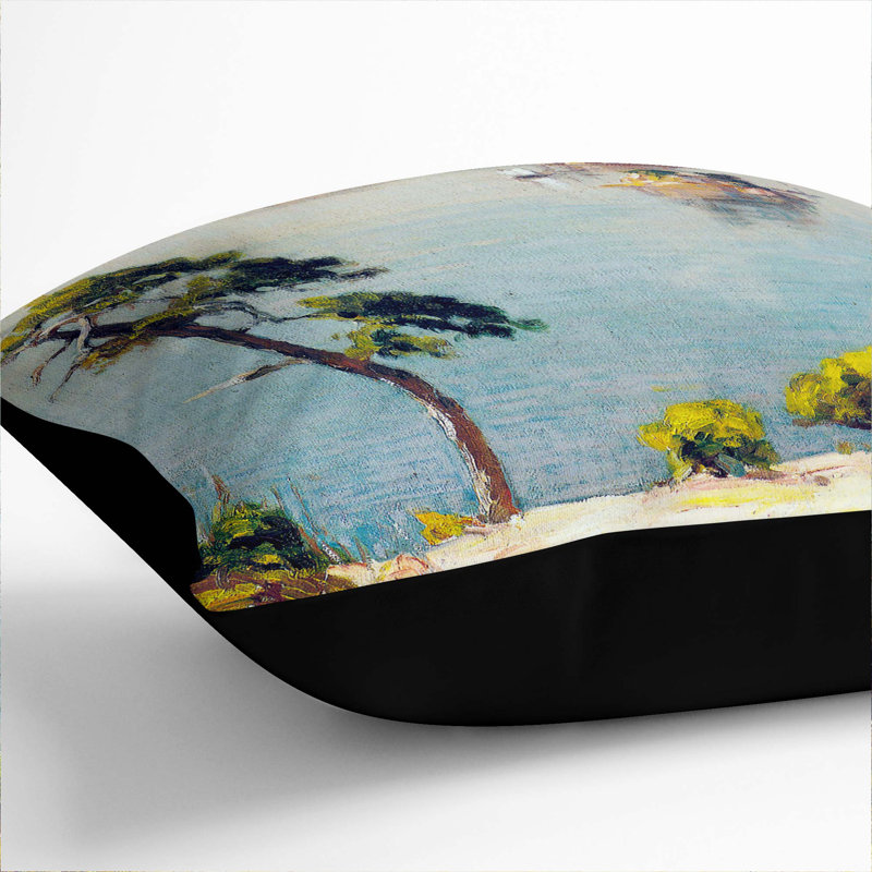 Floral Square Throw Cushion, 40cm H x 40cm W x 15cm D, Black