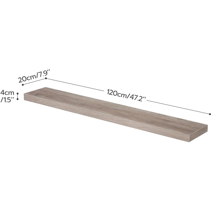 Tablette flottante 2 pièces Caoilinn, H 1,5 po x l 47,2 po x P 7,9 po