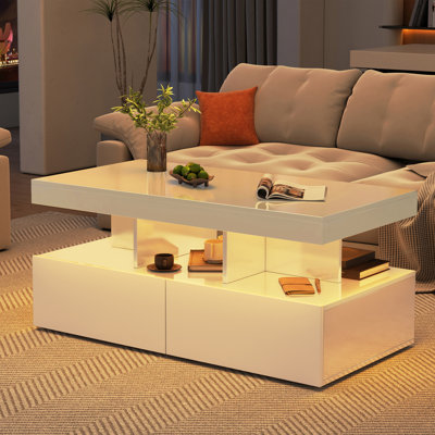 Pedestal Coffee Table with Storage