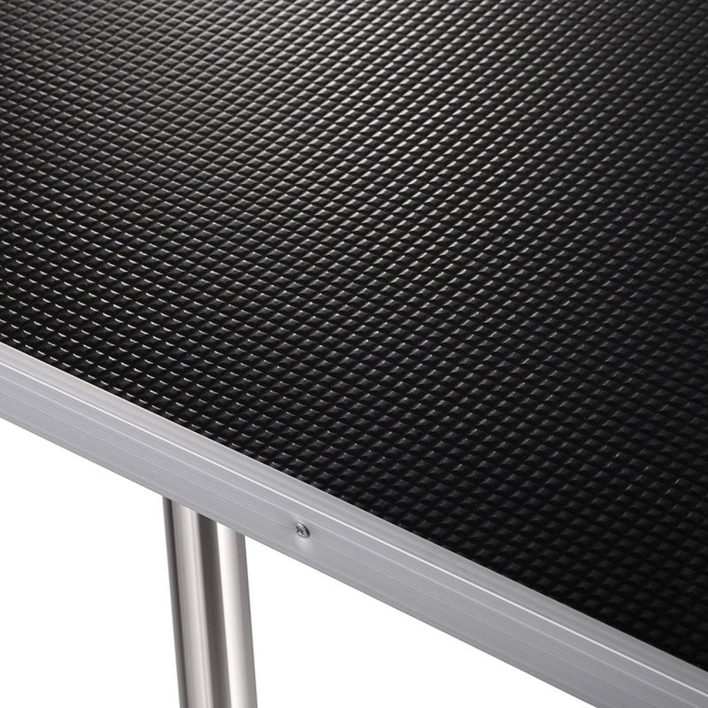 Table de toilettage pliante en acier inoxydable avec bras réglable et panier de rangement