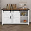 Buffet de 55,1 pouces avec portes de grange coulissantes et 4 tiroirs, armoire de rangement avec prise de courant intégrée-1295626196