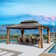 PURPLE LEAF 12' X 16' Hardtop Gazebo Canopy for Patio Deck Backyard Heavy Duty Outside Sunshade with Netting and Curtains Outdoor Permanent Metal Pavilion