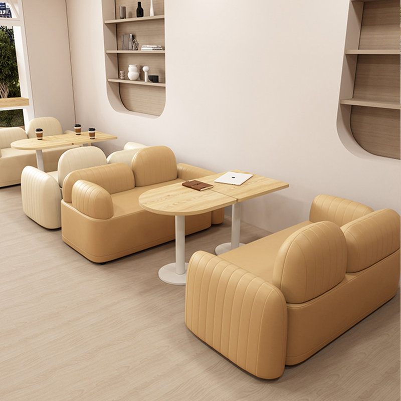 Banc rembourré en similicuir, Brun clair