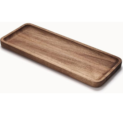 YANGQIHOME  Acacia Wood Counter Tray for Vanity, Dresser, Nightstand, 11.8 x 5.5 x 0.8 inch