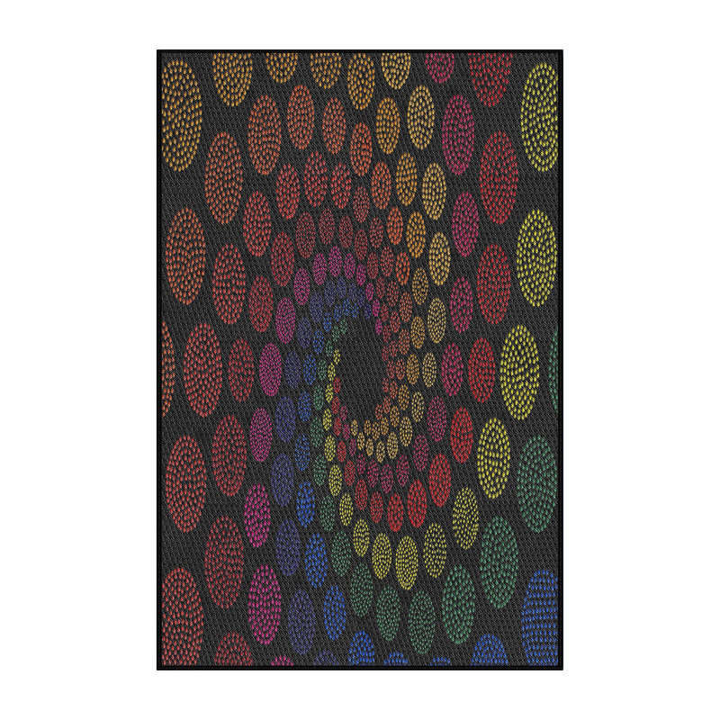 Tapis marron / bleu Power Loom, Rectangle 7 pi x 10 pi