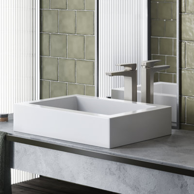Voltaire Ceramic Rectangular Vessel Bathroom Sink