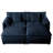 Deep Seat Sectional Cloud Sofa With 2 Ottomans & Soft Pillows, Loveseat Modular Couch For Living Room, Apartment,DIY Combination,Blue-340000371