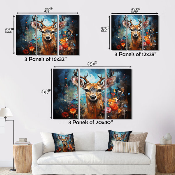 Millwood Pines Deer Graceful Fawn Collage II - Animals Wall Decor Set ...