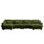 Canapé modulaire en U en forme de U avec repose-pieds mobile, canapé d'angle rembourré et confortable en velours 4 places convertible et profond avec accoudoirs capitonnés, coussin de taille et coussins décoratifs, vert olive-329684780