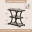  Table de bout à 3 niveaux avec rangement, table d'appoint industrielle avec design géométrique en métal