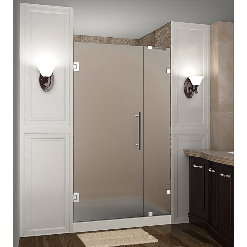 Nautis 30" x 72" Hinged Completely Frameless Shower Door, Chrome