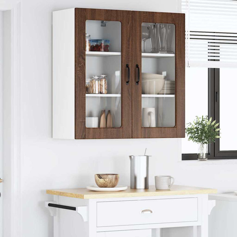 Vidaxl Kitchen Cabinet 2 Pcs Black 40 X 31 X 80 Cm Engineered Wood, Brown Oak