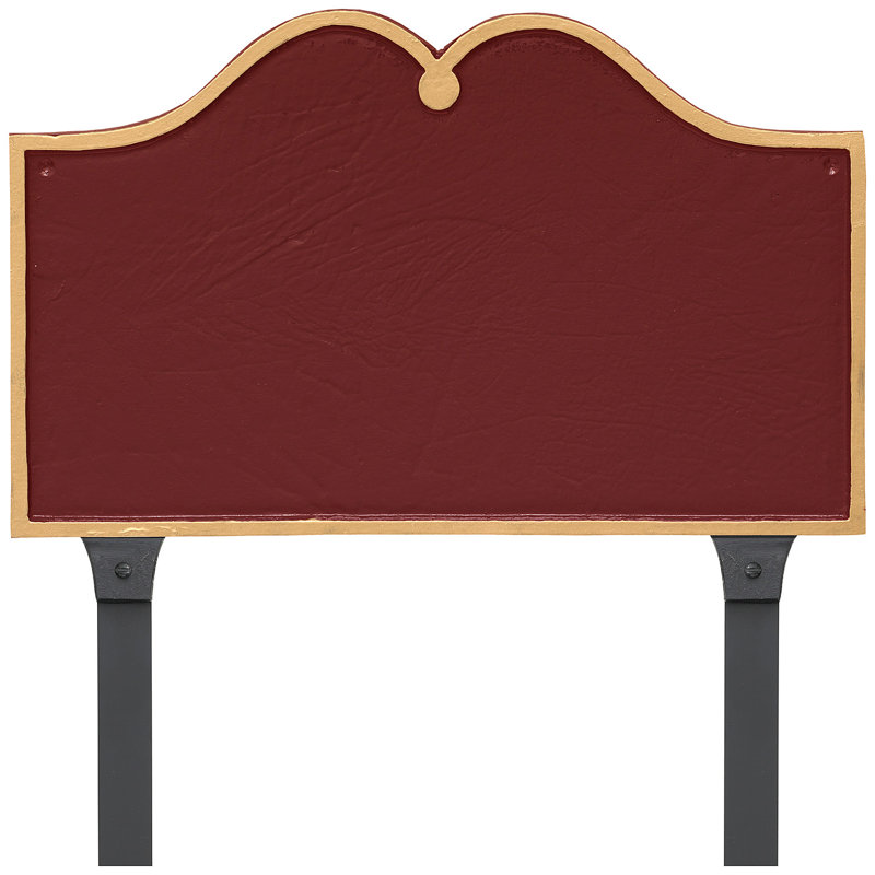 Enseigne d’adresse pour pelouse sur 2 lignes hillsdale, Oui, Rouge brique / Or