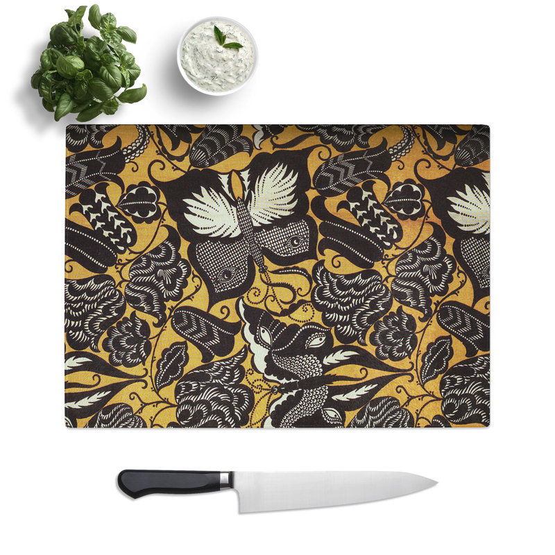 Butterfly Design by Koloman Moser Chopping Board, 0.4cm H x 20cm W x 28.5cm L