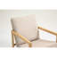 Chaise rembourrée en kaki naturel avec bois d'hévéa et coussins modernes