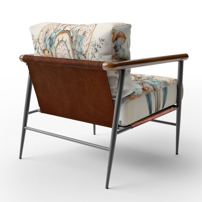 Fauteuil d'appoint rembourré Teal Dreamcatcher Vintage Whispers, Noir