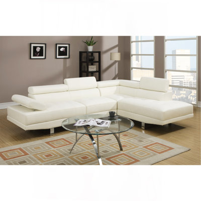 Canapé modulaire en similicuir blanc
