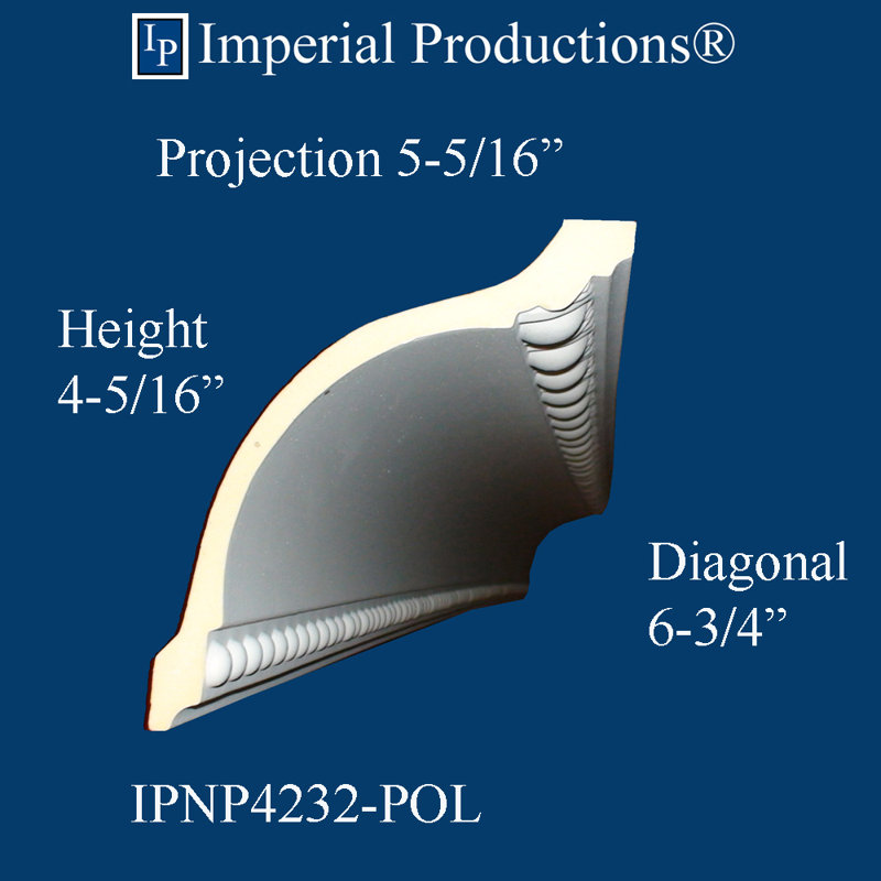 Couronne 4 5/16 po x l 94 1/4 po x P 5 5/16 po