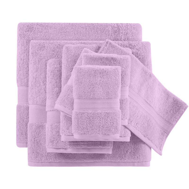 Ultra Soft 100% Cotton Bath Towels, 8 Piece Lilac Set for Home, 800 GSM