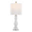 Lampe de table 24 "en verre grainé transparent, nickel brossé et toile de lin Bishop de Grandview Gallery - ensemble de 2