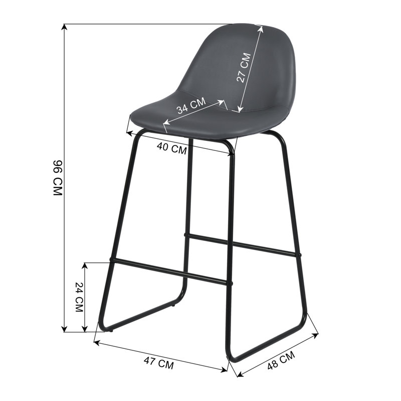 Ghillies Upholstered Counter Stool with Metal Frame