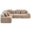 Canapé modulaire surdimensionné en velours courbé 118 pi, canapé sans os avec méridienne en forme de L, canapé modulaire rembourré en mousse à mémoire de forme pour salon-1918033068
