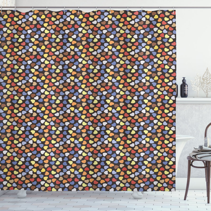 Dakota Fields Hearts Shower Curtain Romantic, 70''H x 69''W