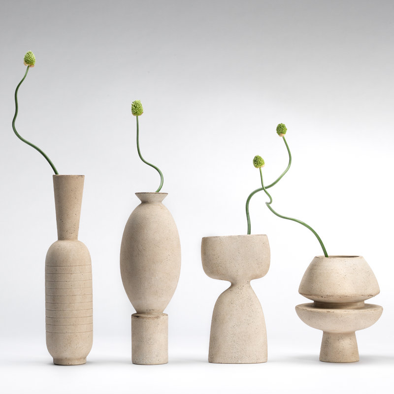Handcrafted Coastal Ceramic Table Vase with Narrow Waist