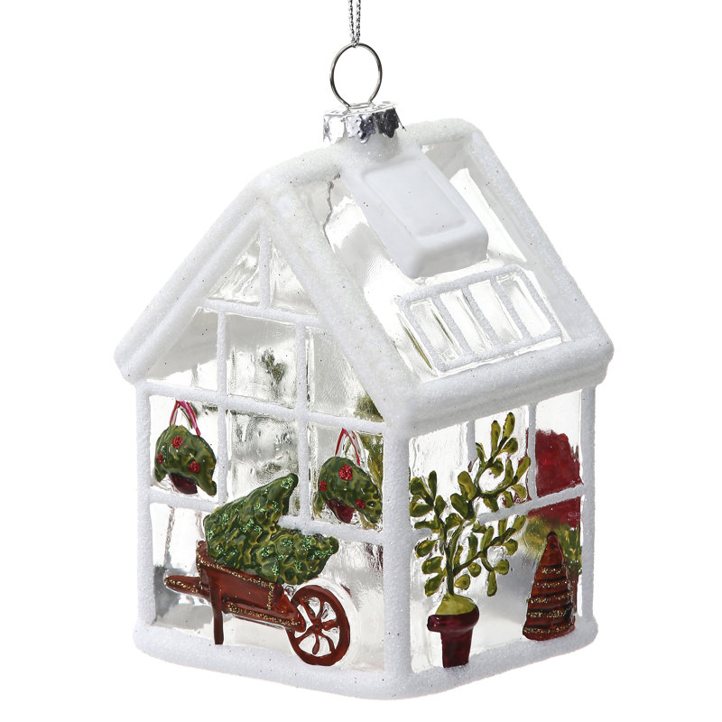 Ornement de serre en verre transparent 4 po