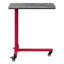 Table d'appoint rouge avec roulettes portatives et tablette murale