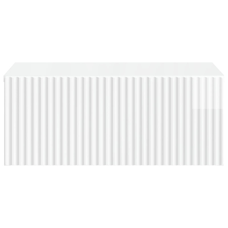 49cm W Manufactured Wood Bedside Table, High Gloss White