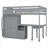 Solid Wood Classic Gray Full Size Platform Loft Bed With Integrated Storage, Desk And Wardrobe For Kids And Teens