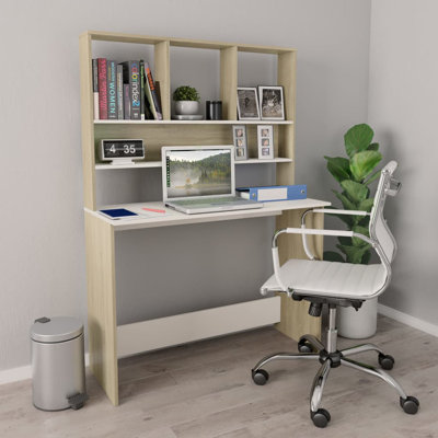 Bureau d'ordinateur en bois d'ingénierie avec tablettes de rangement 43,3 x 17,7 x 61,8 po Sonoma