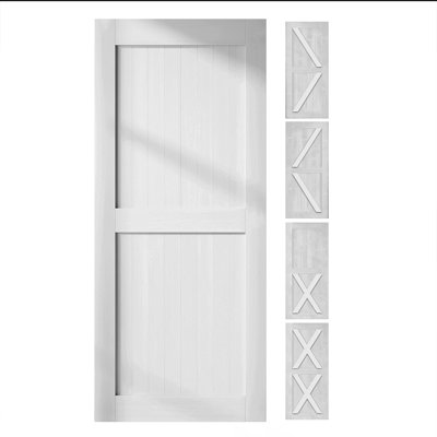 84'' Solid Wood Semi-Gloss without Installation Hardware Kit Barn Door