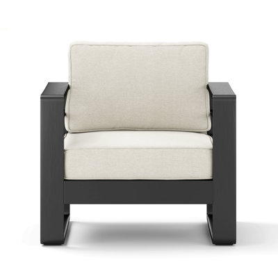 CHAISE CLUB MAYA BAY MP1, FINITION NOIRE AVEC COUSSIN BEIGE